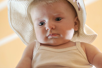 Image showing cute little baby closeup portrait