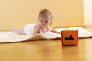 Image showing cute little baby closeup portrait