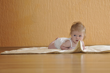 Image showing cute little baby closeup portrait