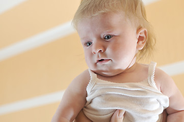 Image showing cute little baby closeup portrait