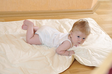 Image showing cute little baby closeup portrait