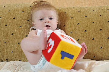 Image showing cute little baby closeup portrait