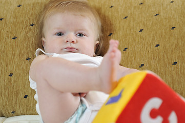 Image showing cute little baby closeup portrait