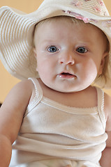 Image showing cute little baby closeup portrait