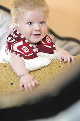 Image showing cute little baby closeup portrait