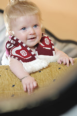 Image showing cute little baby closeup portrait