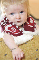 Image showing cute little baby closeup portrait