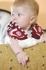 Image showing cute little baby closeup portrait