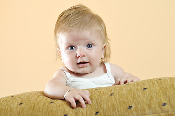 Image showing cute little baby closeup portrait