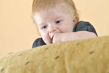 Image showing cute little baby closeup portrait