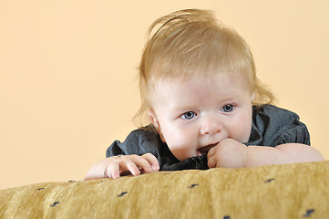 Image showing cute little baby closeup portrait