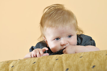 Image showing cute little baby closeup portrait