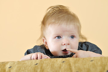 Image showing cute little baby closeup portrait