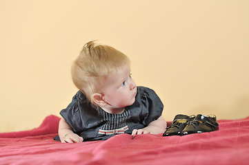 Image showing cute little baby closeup portrait