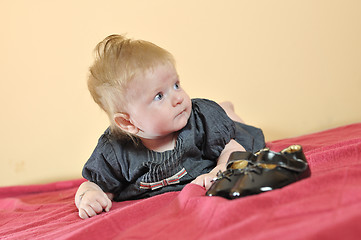 Image showing cute little baby closeup portrait