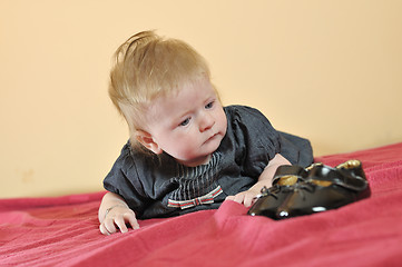 Image showing cute little baby closeup portrait