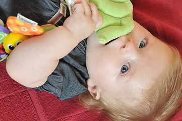 Image showing cute little baby closeup portrait