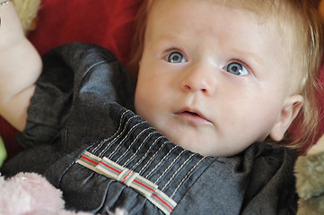 Image showing cute little baby closeup portrait