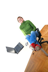 Image showing casual girl relaxing at the office