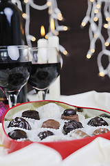 Image showing wine and chocolate