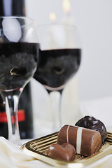 Image showing wine and chocolate