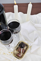 Image showing wine and chocolate