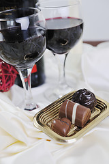 Image showing wine and chocolate