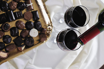 Image showing wine and chocolate