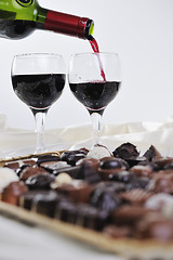 Image showing wine and chocolate