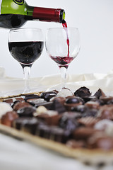 Image showing wine and chocolate