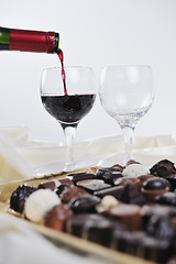 Image showing wine and chocolate