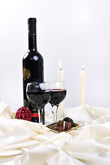 Image showing wine and chocolate