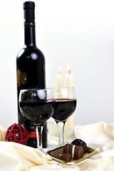 Image showing wine and chocolate