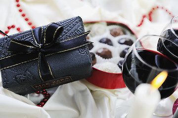 Image showing wine and chocolate