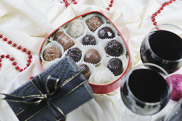 Image showing wine and chocolate