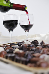 Image showing wine and chocolate