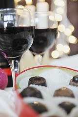 Image showing wine and chocolate