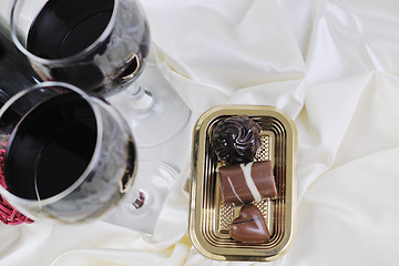 Image showing wine and chocolate