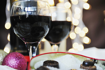 Image showing wine and chocolate