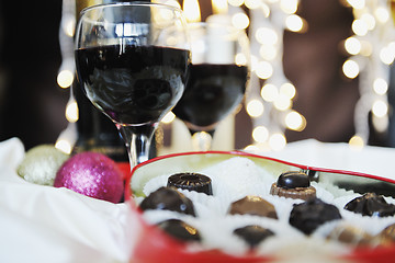 Image showing wine and chocolate