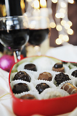 Image showing wine and chocolate