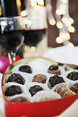 Image showing wine and chocolate