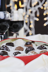 Image showing wine and chocolate
