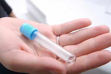 Image showing test-tube in woman hand