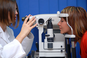 Image showing female oculist