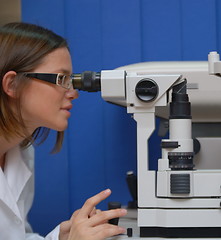 Image showing female oculist