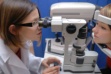 Image showing female oculist