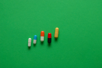 Image showing pills on green background