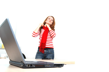 Image showing businesswoman in red...