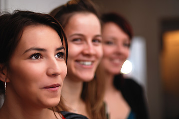 Image showing Two gorgeus women smiling